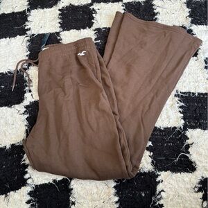 brown flare hollister sweatpants